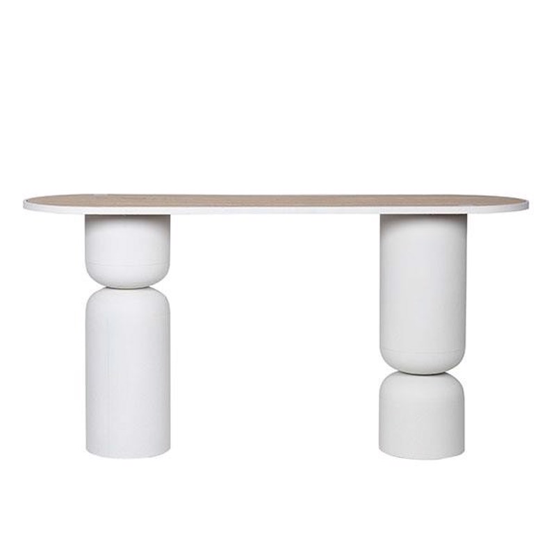 ESTHETI home Κονσόλα Μεταλλική/MDF Λευκή/Φυσική 150x45x